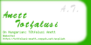 anett totfalusi business card